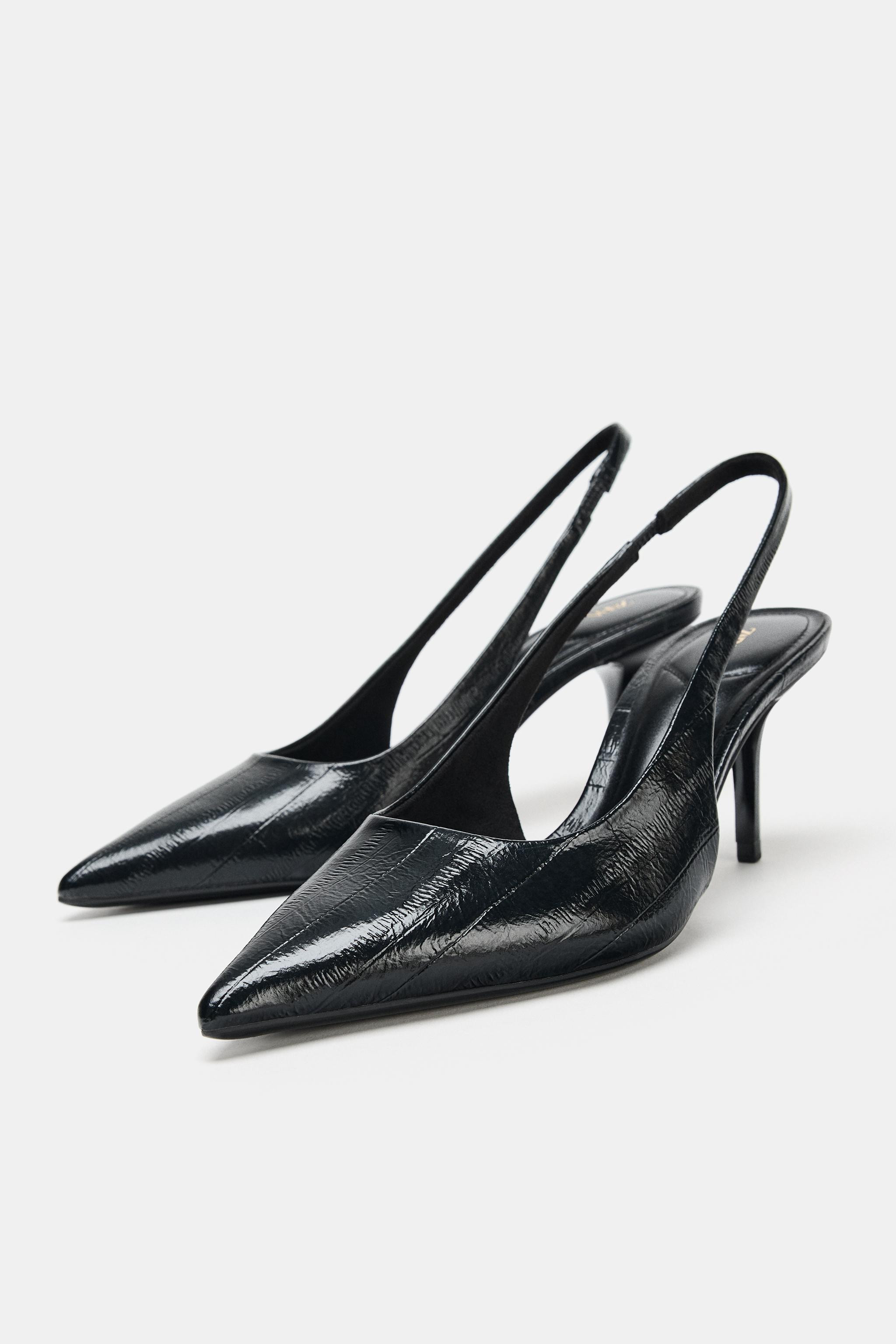TEXTURED SLINGBACK HEELS | Zara US