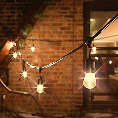 LampLust Outdoor String Lights 48 Ft - Glass Edison Bulbs, 15 Hanging Sockets, Dimmable, Commerci... | Amazon (US)