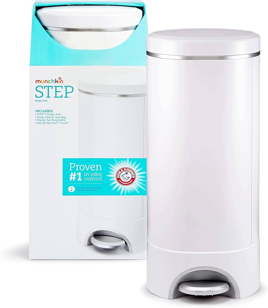 Munchkin® STEP™ Diaper Pail Powered by Arm & Hammer, #1 in Odor Control, Award-Winning, Includ... | Amazon (US)