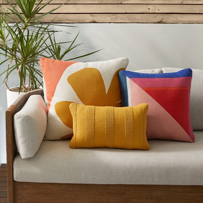 Tufted Stripe Indoor/Outdoor Pillow | West Elm (US)