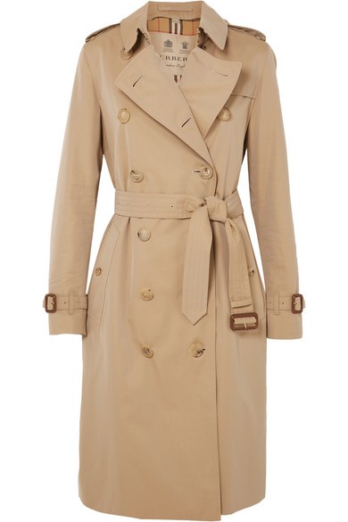 Burberry - The Kensington Long Cotton-gabardine Trench Coat - Beige | NET-A-PORTER (UK & EU)