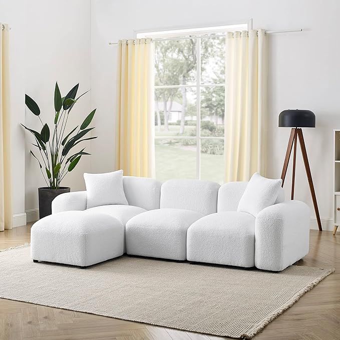 Melpomene Convertible Modular Sectional Sofa,Modern Minimalist 94.5" DIY L Shaped Reversible Sher... | Amazon (US)