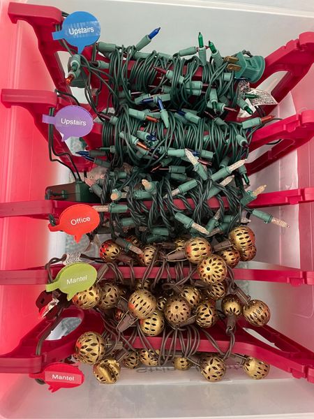 We’re just pulling out our Christmas decorations, but it’s not too soon to think about how you will store them when putting them away! These Christmas light organizers keep them tangle-free and easy to pull out for next year. Pro-tip: we recommend using these cord tags for marking where each strand goes.

#LTKhome #LTKHoliday #LTKSeasonal