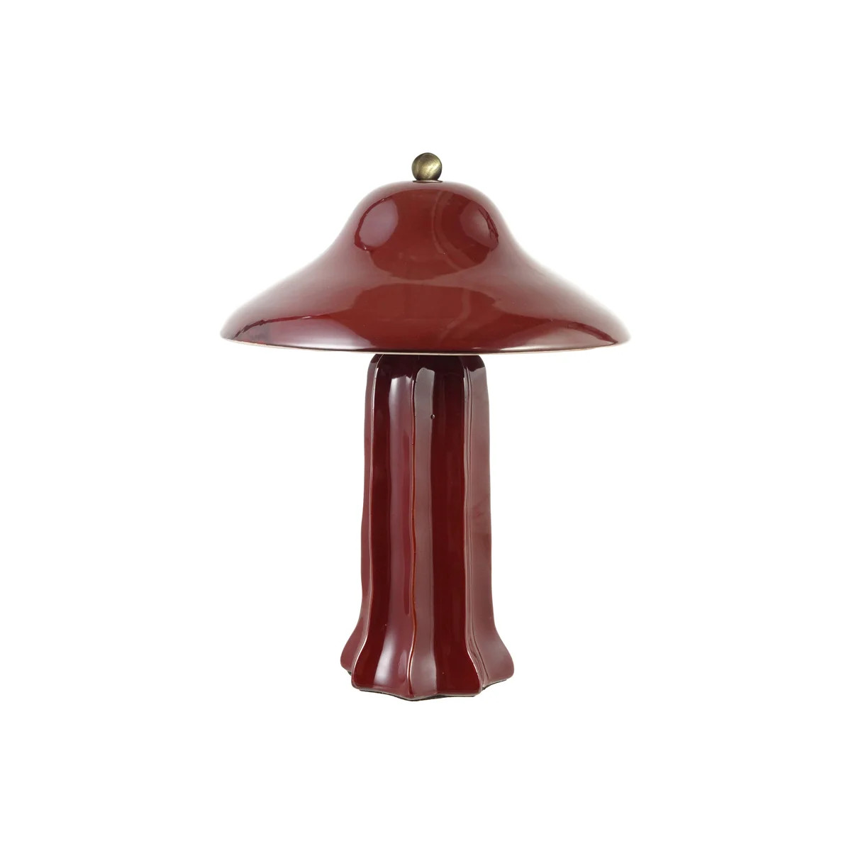 Burgundy Stoneware Table Lamp with Iron Accent | Wayfair North America