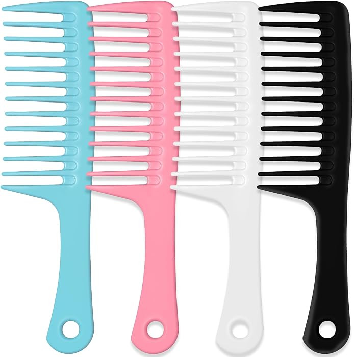 MODENGKONGJIAN 4PCS Wide Tooth Detangling Comb, Large Hair Styling Comb for Curly, Wet, Long Hair... | Amazon (US)
