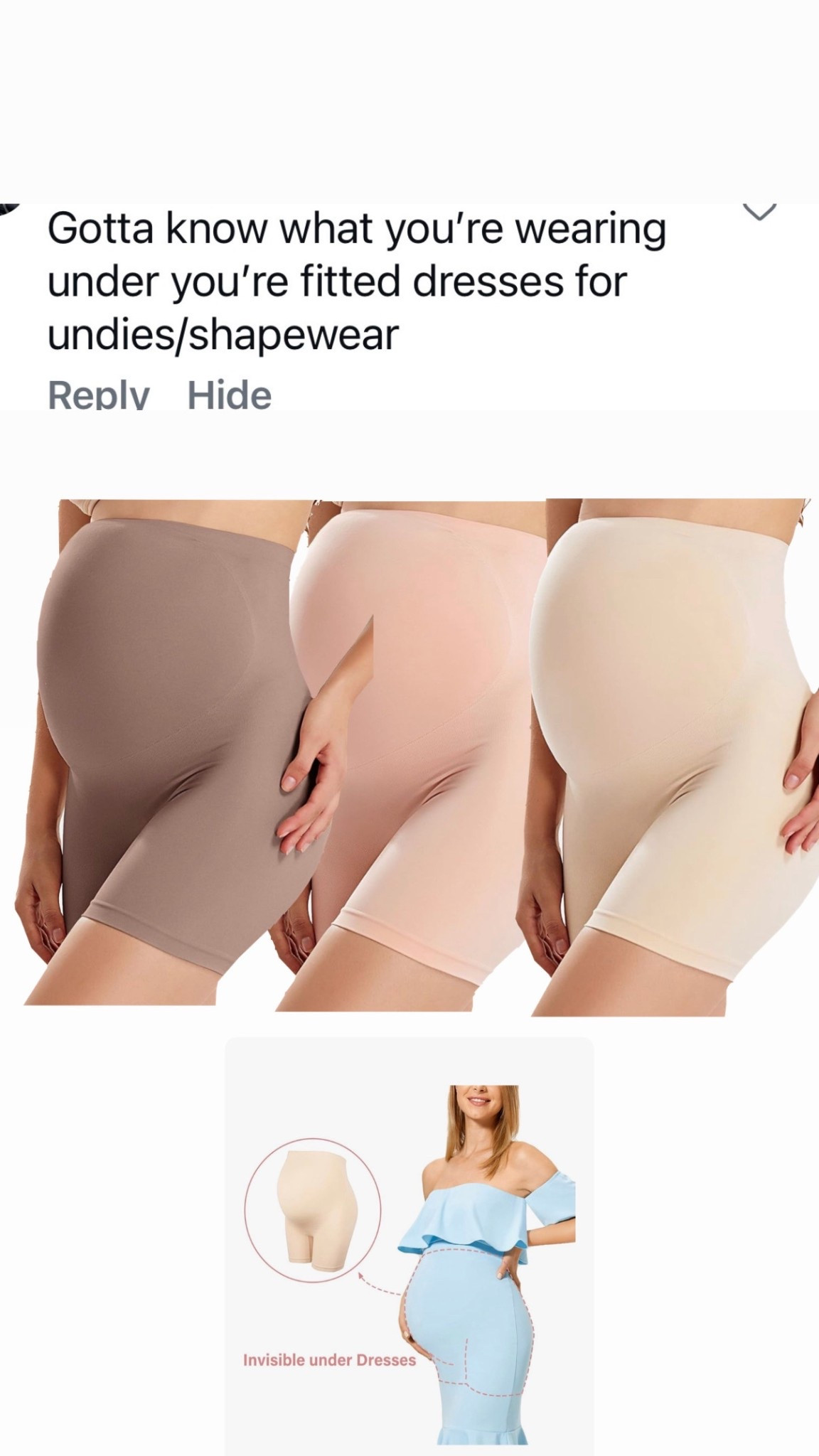 Pregnancy shaped wear for under dresses! 

#LTKdresses #LTKcanada #LTKmaternity