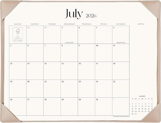 Simplified Desk Calendar 2026 with Desktop Mat, Cabbrix Large Desk Pad Calendar 21" x 16-1/2" Run... | Amazon (US)