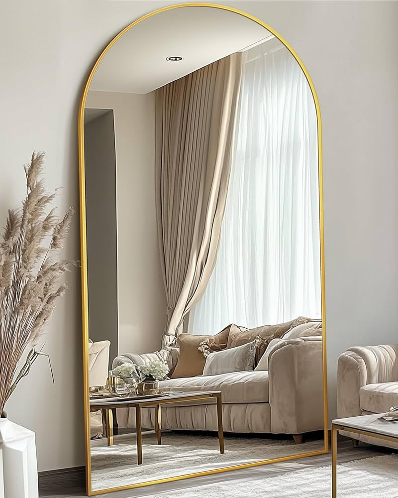 Full Length Mirror, 81"x41" Oversized Arched Floor Mirror Freestanding, Full Body Mirror Floor St... | Amazon (US)