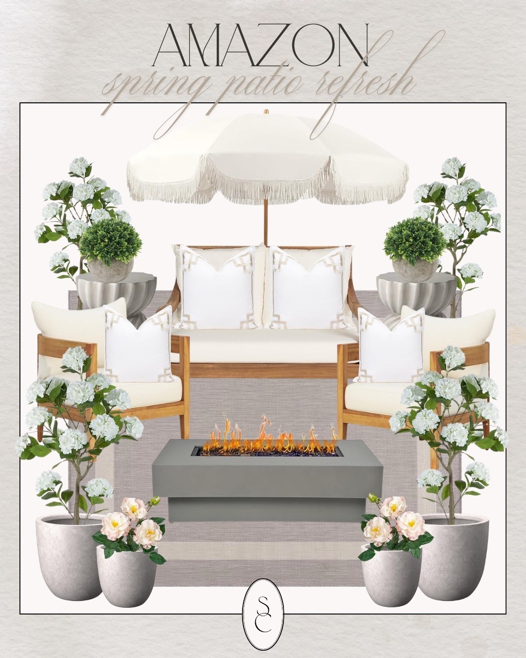 Spring patio refresh using Amazon finds! 
Sharing the prettiest neutral outdoor pieces — cozy chairs, fringe umbrella, fire table, and classic planters to create the dream patio setup. Perfect for spring hosting and summer nights. 🙌🏻✨

Amazon, patio, outdoor, outdoor furniture, amazon refresh, Amazon furniture, back yard, porch, deck

#LTKspringtrends #LTKHome #LTKspring