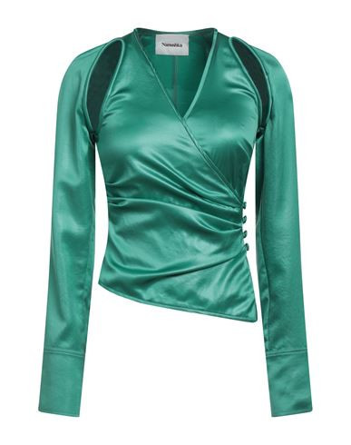 Nanushka Woman Top Green Size XS Triacetate, Polyester | YOOX (US)