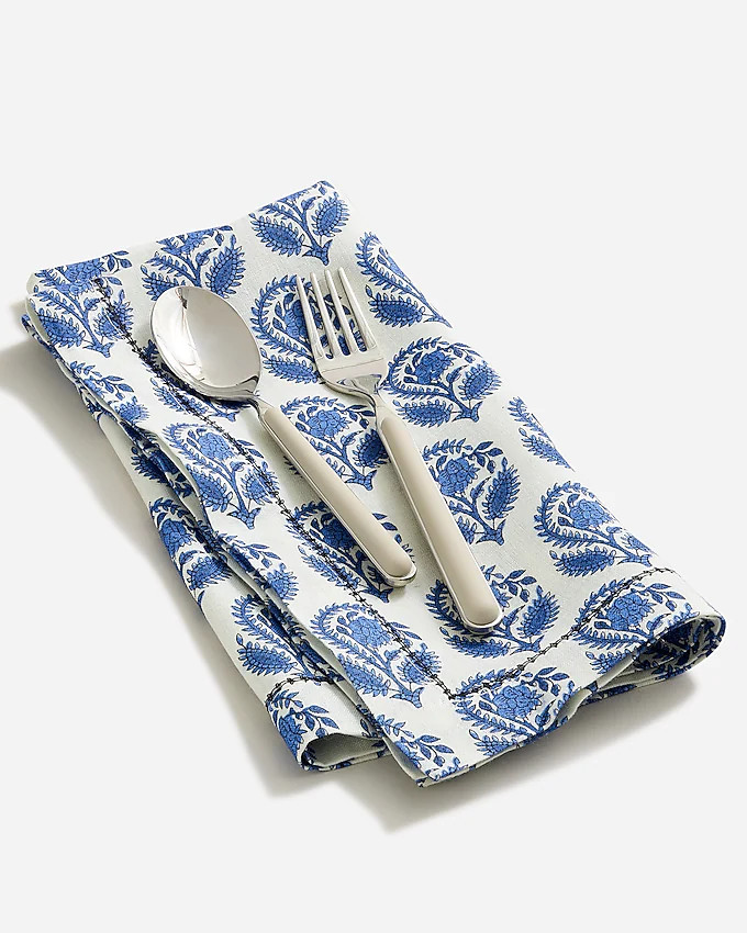 Set-of-four napkins in bouquet block print | J. Crew US