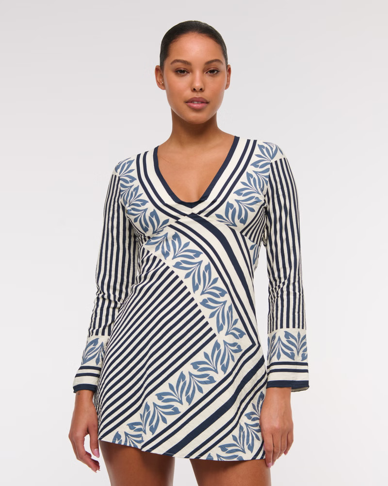 Long-Sleeve Twist Mini Dress | Abercrombie & Fitch (US)