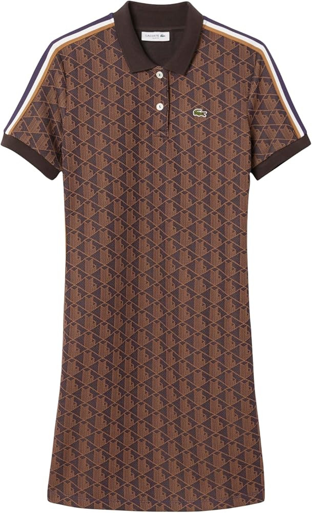Lacoste Women's Slim Fit Monogram Jacquard Polo Dress | Amazon (US)