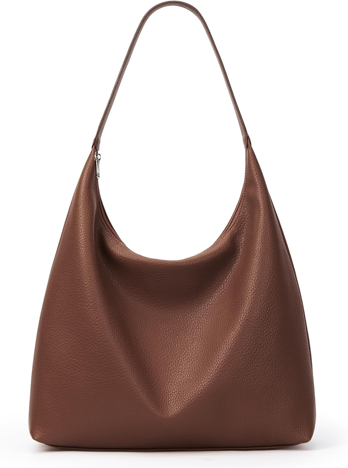 KALIDI Slouchy Tote Bag 18L Casual Vegan Leather Crescent Hobo Zipper Bag | Amazon (US)