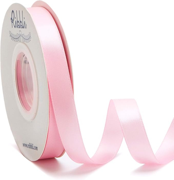 Ribbli Double Faced Light Pink Satin Ribbon,1/2” x Continuous 25 Yards,Use for Bows Bouquet,Gif... | Amazon (US)