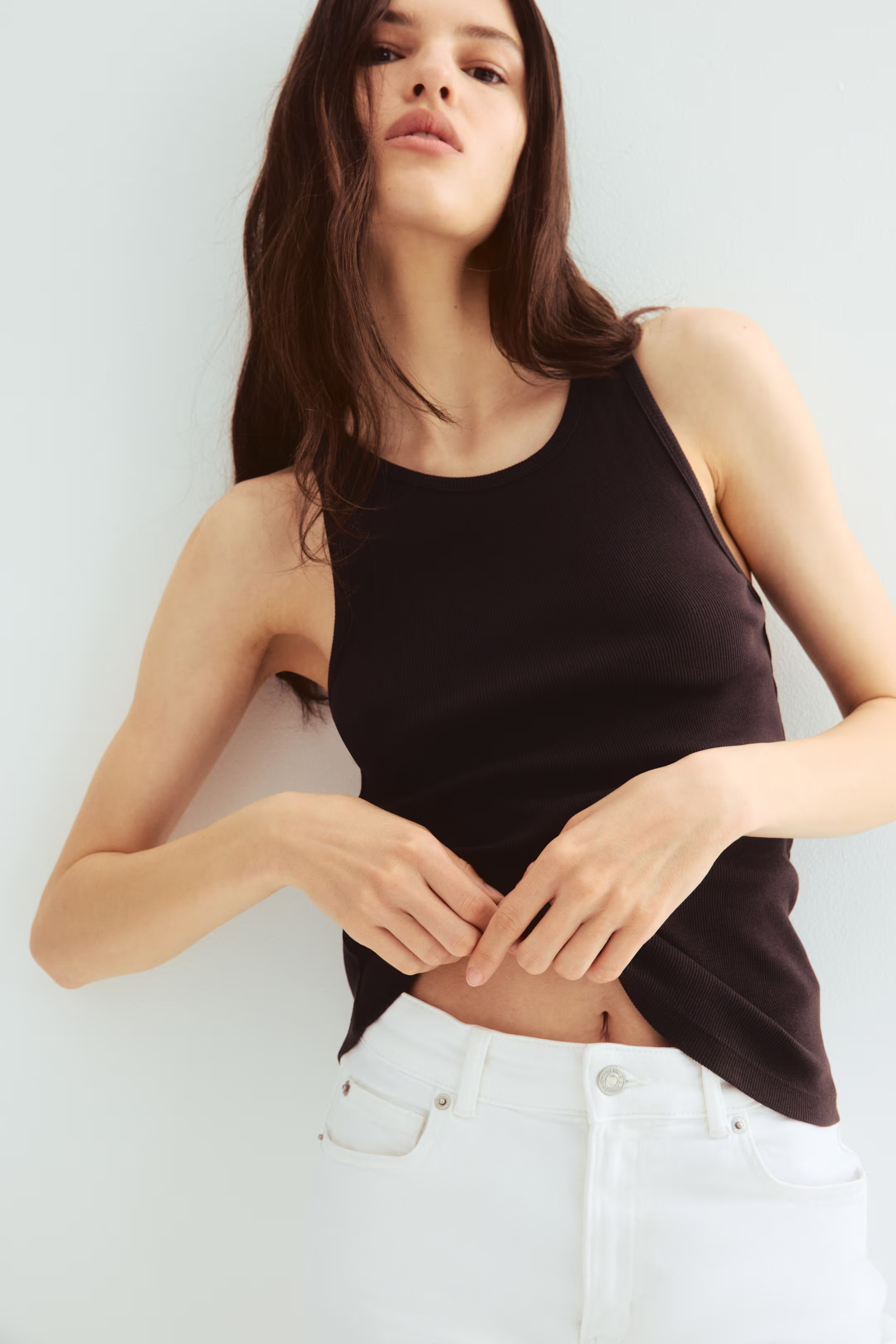 Ribbed silk-blend vest top | H&M (UK, MY, IN, SG, PH, TW, HK)