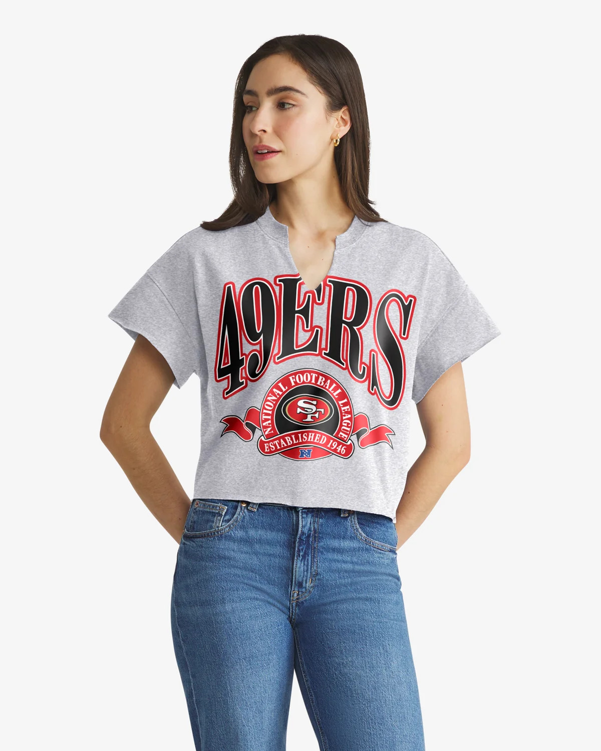 SAN FRANCISCO 49ERS BANNERS OUT '47 OVERSIZED NOTCH NECK TEE WOMENS | '47Brand