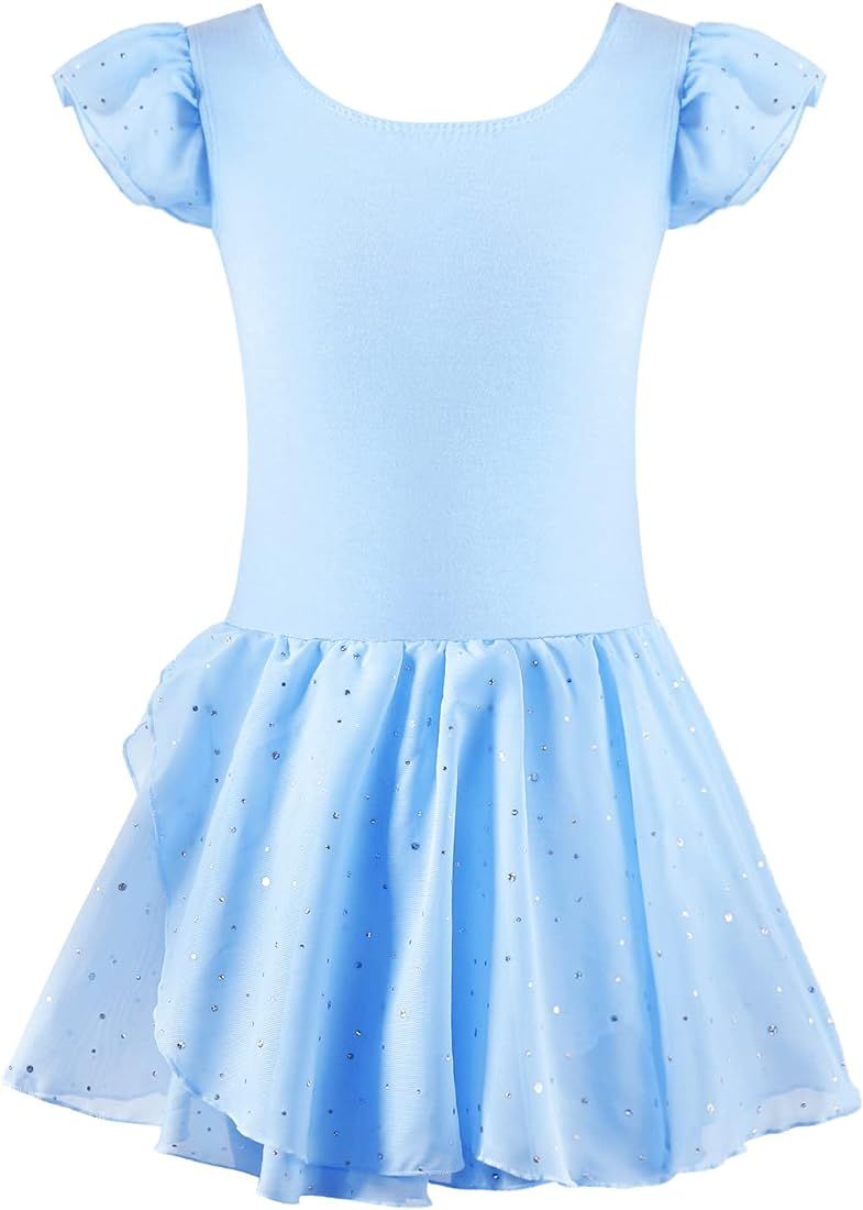 EQSJIU Ballet Leotard for Girls Dance Skirt Camisole Cross Back Ballerina Ballet Dress Outfit for... | Amazon (US)
