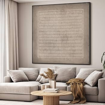 60"x60" XL Framed Wall Art Abstract Rustic Geometric Line Patter (Frame Assembly Required) | Amazon (US)