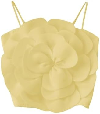 GORGLITTER Women's Flower Backless Summer Going Out Crop Tops Trendy Y2K Boho Sleeveless Cute Vac... | Amazon (US)
