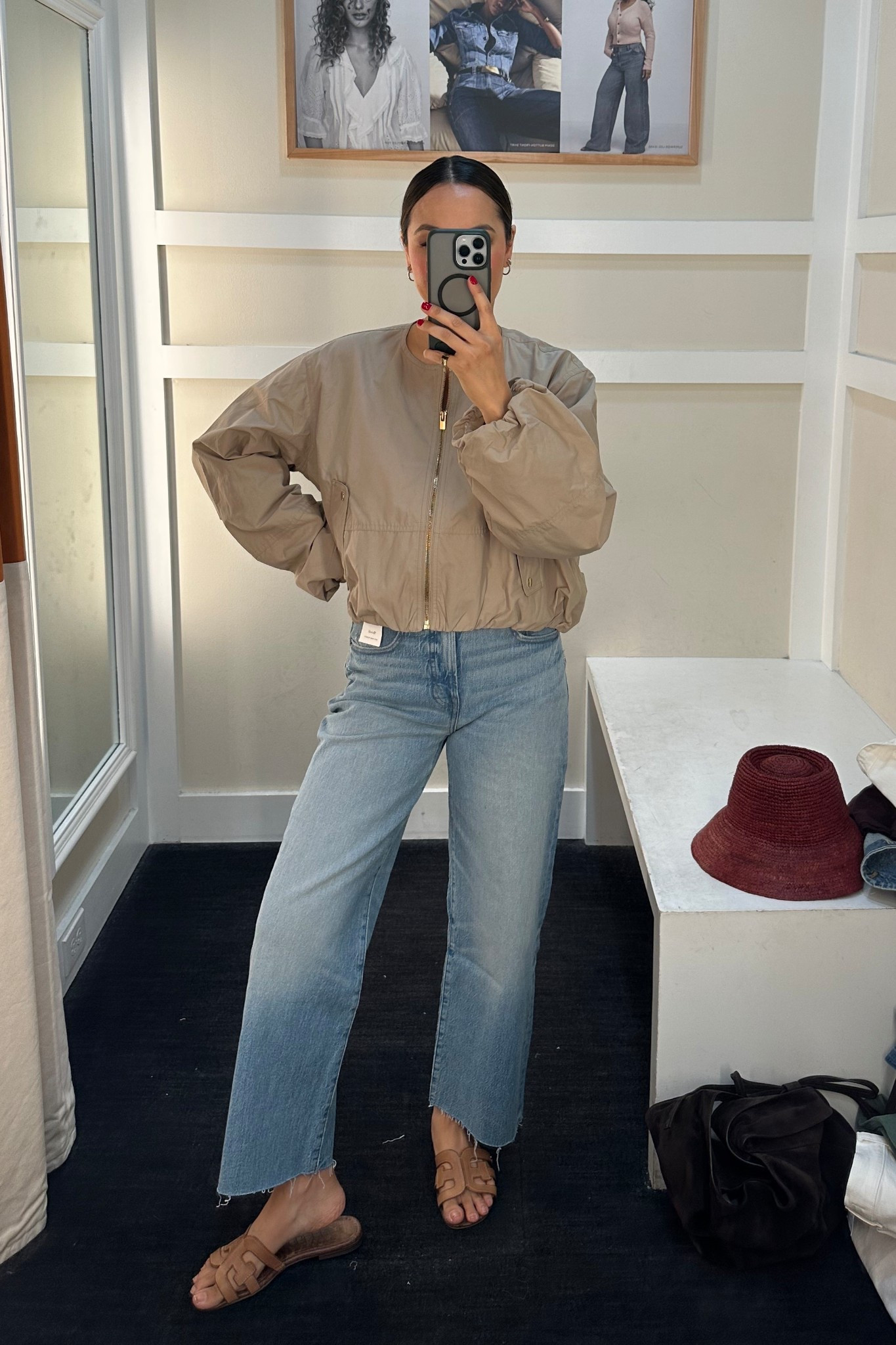 Elevated Spring jacket - restocked at Madewell! 

Loved this jacket I bought last year - wearing xs 
PV wide leg crop (also from last year-new washes available) 