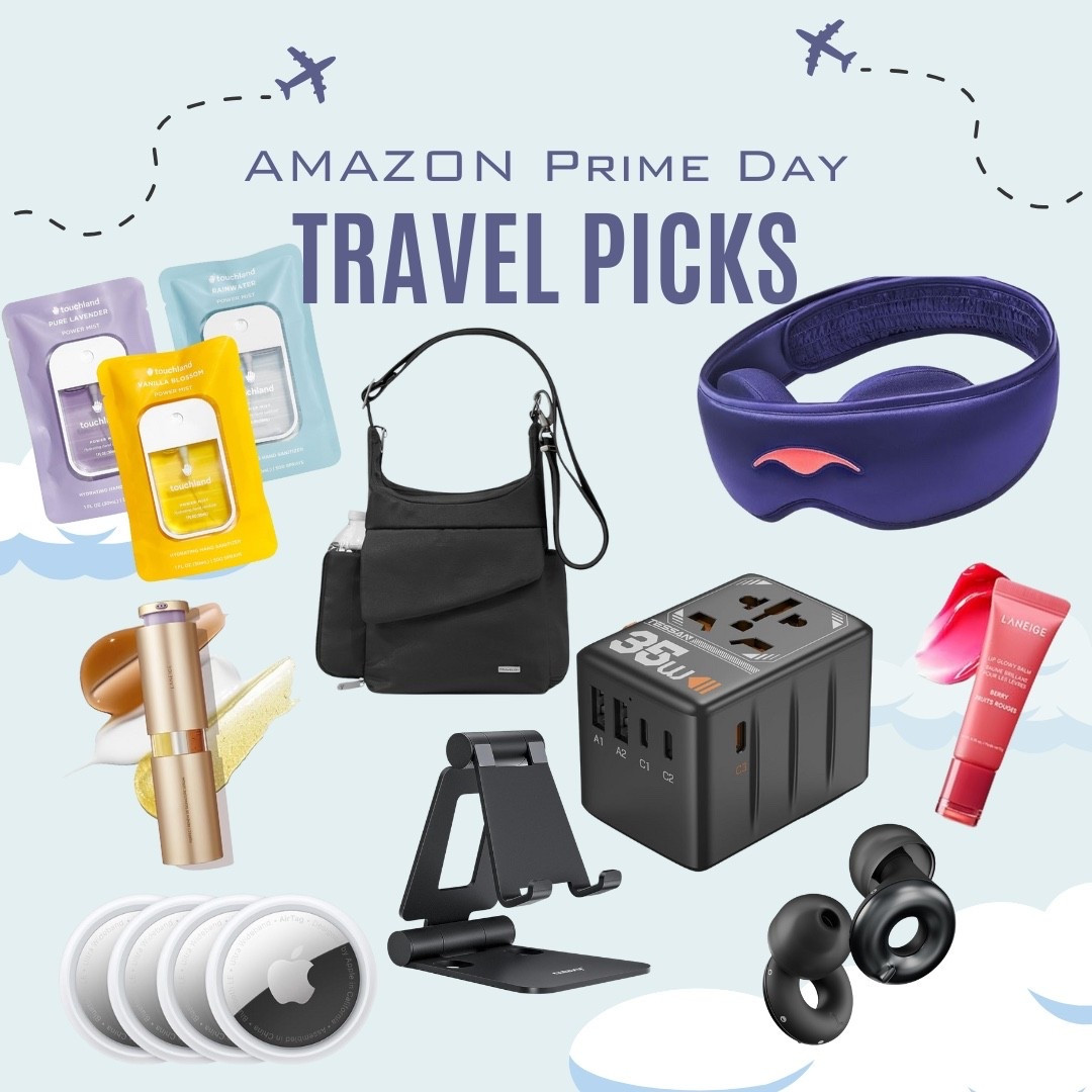 The travel (and couple beauty items) I’d buy during Prime Day. All prices have been verified by camelcamelcamel for actually being a deal.

Touchland hand sanitizer - it is a splurge for hand sanitizer, but you’ll actually use it if you like it and it smells good.

Travelon crossbody - I’ve taken this bag all around the world, absolutely love the fact that it has two side pockets that can fit a bottle of water or a bottle of wine lol

Manta silk sleep mask - perfect for planes or hotels that don’t have proper blackout curtains and it’s silk so it doesn’t mess up your hair

Tessan adapter - awesome compact, travel adapter. Love that it has USB and  USB-C plugs. I’ll even use it in the US because it has enough plugs to charge all of my devices.

Loop earplugs - i’ve been waiting for these to go on sale because I’ve heard such good things about them. Can’t wait to use them when I travel.

Phone stand  - I use this, not only to capture content, but also to hold my phone on the tray table of the airplane.

AirTags - honestly you can’t have too many of these damn things. I put one in everything when I travel and even carry around an extra one, just in case.

Lanige products - I love these beauty products so much and carry them with me when I travel. My two favorites are the lip balm and I’ve recently fallen in love with this 3 in 1 serum. 

#LTKSaleAlert #LTKTravel
