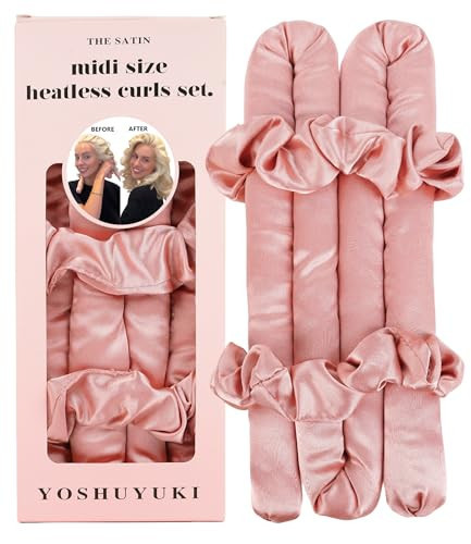 Satin Heatless Hair Curler Curling Rod Set, Soft Small Flexi Rods Hair Rollers Curlers to Sleep In No Heat Heatless Curls Overnight Blowout Rods for Short & Medium Hair for Tight Curls | Amazon (US)