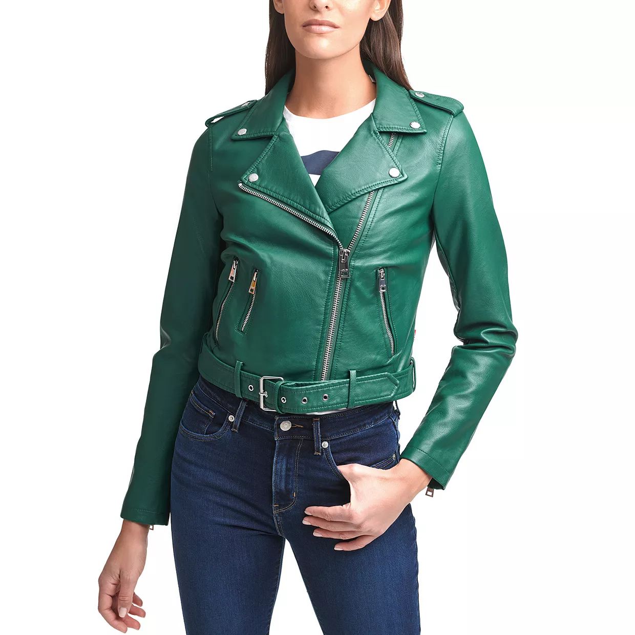 Women's Levi's® Belted Faux Leather Motorcycle Jacket | Kohl's