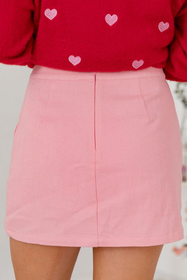 Call Me Lovely Pink Denim Skort | Pink Lily