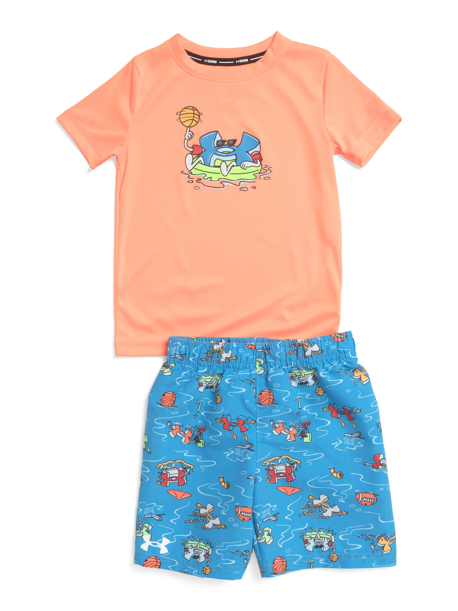 Boy 2pc Town Pool Rash Guard And Swim Trunks Set | TJ Maxx