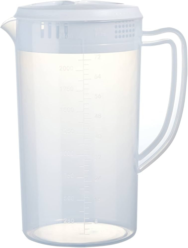 0.63 Gallon/2.4 Litre Plastic Pitcher with Lid BPA-FREE Eco-Friendly Carafes Mix Drinks Water Jug... | Amazon (US)