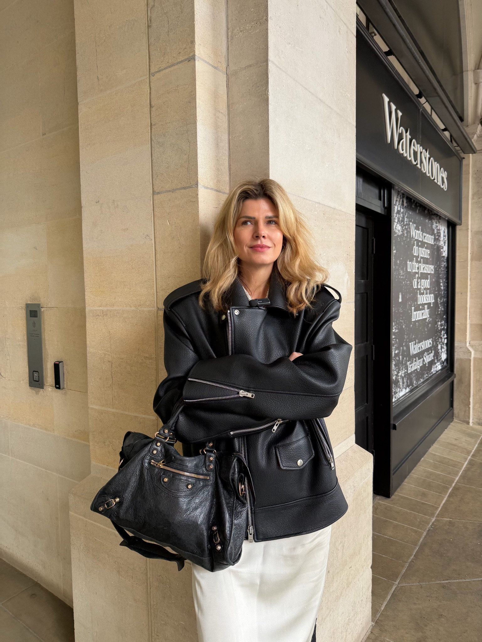Slip skirt, oversized leather jacket, biker jacket, balenciaga bag, slip skirt 

#LTKuk #LTKsummer #LTKstyletip