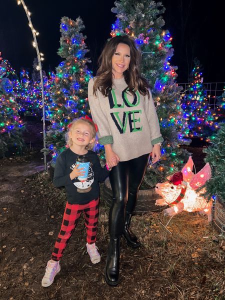 Christmas outfit,  holiday sweater, Christmas festivities, leather leggings, black boots

#LTKHoliday #LTKfamily #LTKunder50