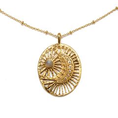 Lunar Glow Talisman Medallion Necklace | Sequin
