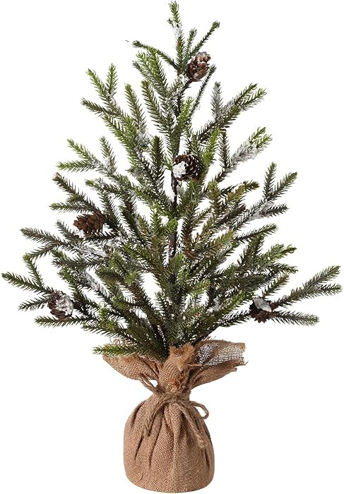 22Inch Artificial Christmas Tree – Mini Tabletop Xmas Tree, Realistic Pine Needles, Pinecones &... | Amazon (US)
