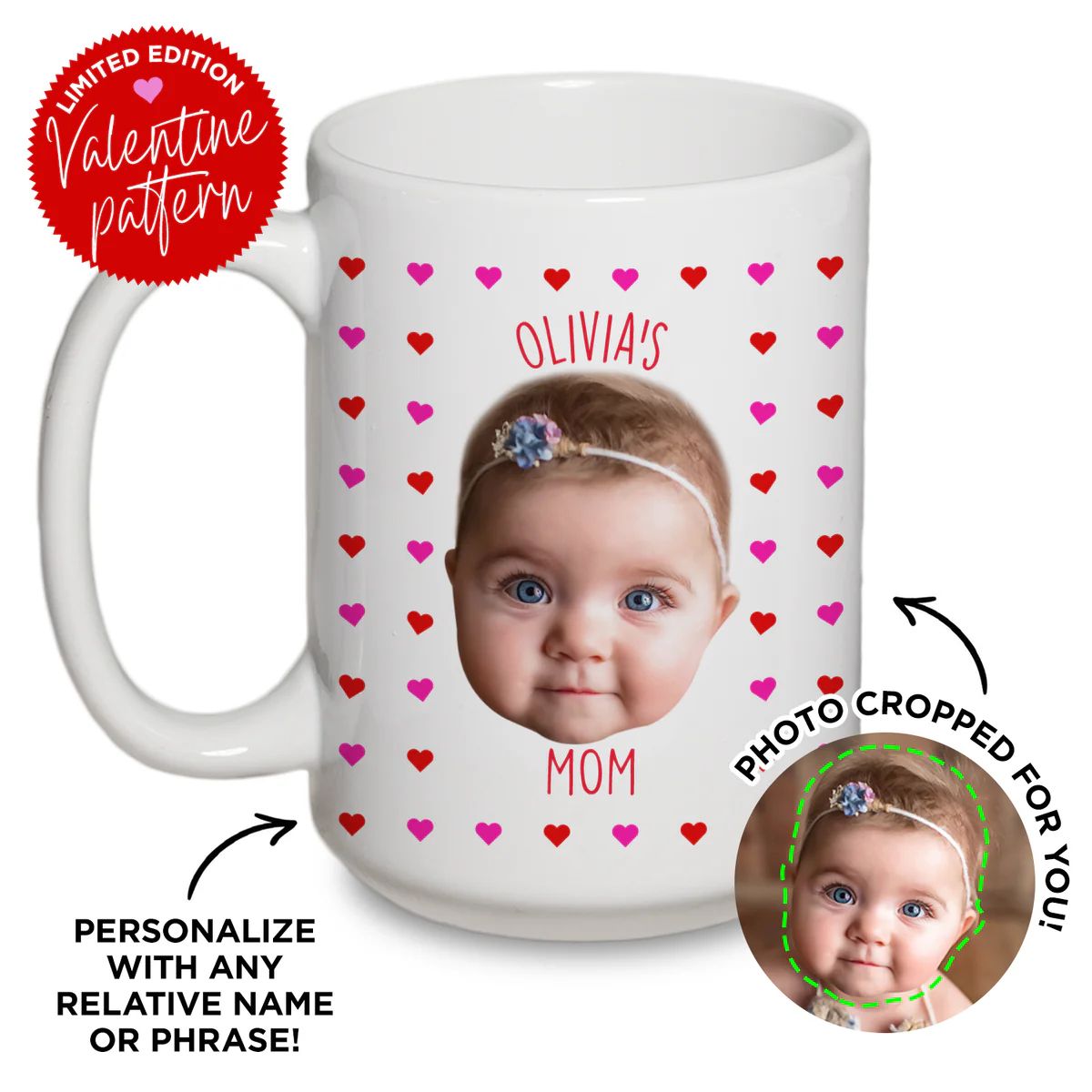 Personalized Valentine's Day Face Mug | Type League Press