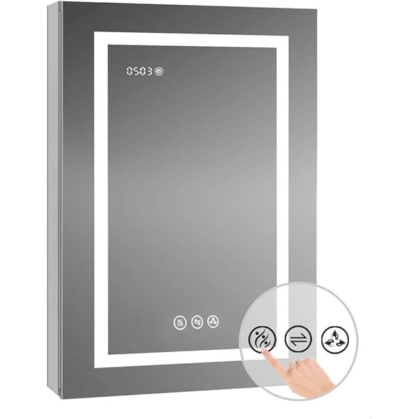 Blossom Recessed or Surface LED Mirror Medicine Cabinet with Lights, LED Medicine Cabinet with Defogger (24x32/Left Hinge) | Amazon (US)