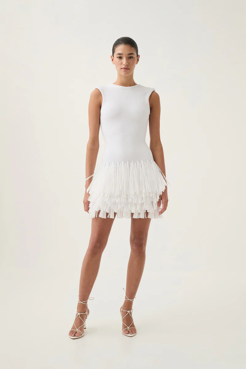 Rushes Raffia Knit Mini Dress | aje. (Australia and New Zealand)