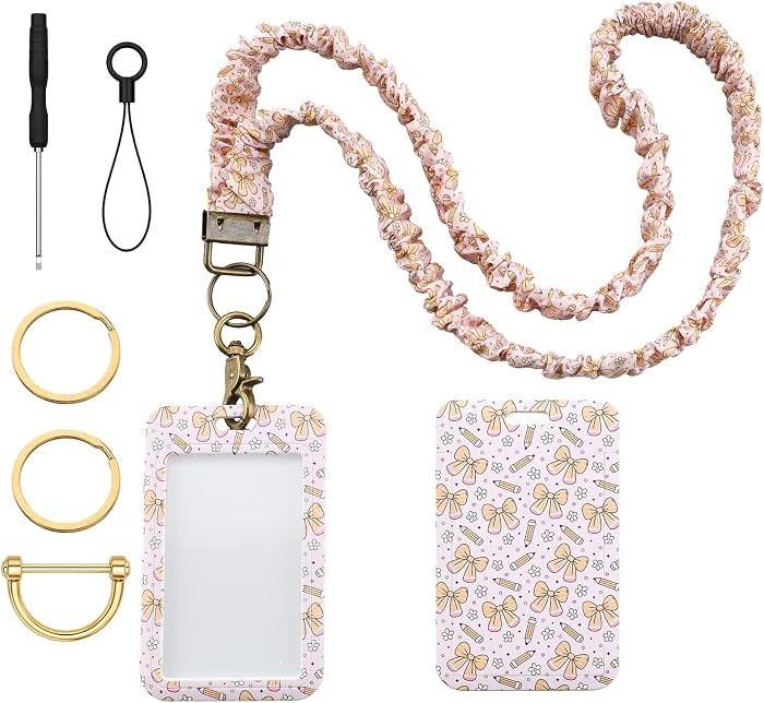 Teacher Scrunchie Lanyards Teacher Appreciation Gifts Pencil Stretchy Scrunchie Lanyards with ID ... | Amazon (US)