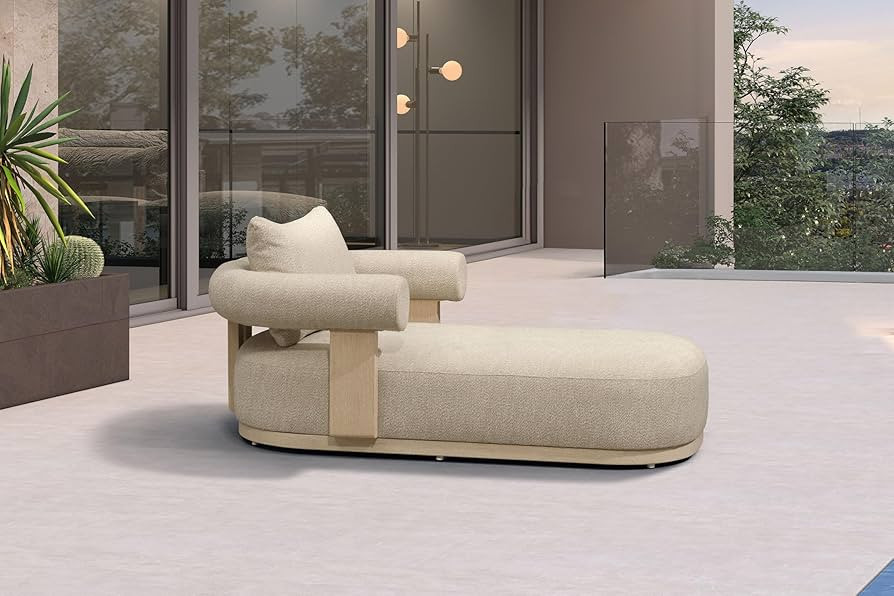 PURPLE LEAF Outdoor Chaise Lounge 1 Piece Chair Modern Aluminum Lounger Daybed with Lumbar Pillow... | Amazon (US)