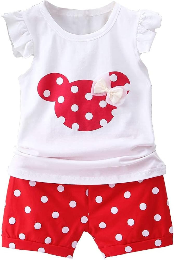 Baby Girl Clothes Outfits Short Sets 2 Pieces with T-Shirt + Short Pants | Amazon (US)