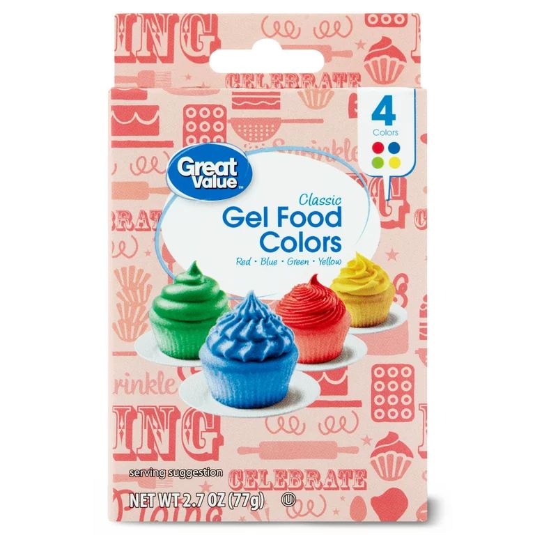 Great Value Gel Food Colors, Classic Colors, 2.7 Ounces | Walmart (US)