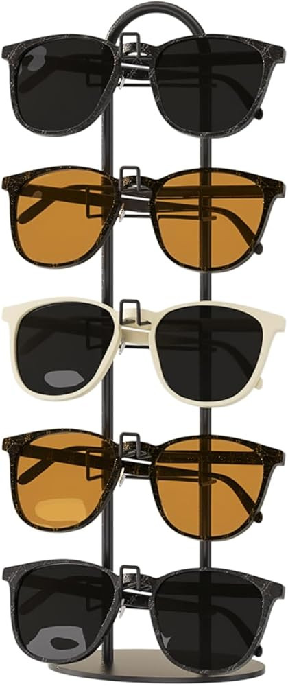 5 Tier Sunglass Organizer Holder,Sunglasses Tabletop Display Stand For Nightstand | Amazon (US)