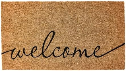 KANKUN Coco Coir Door Mat with Heavy Duty Backing, Welcome Doormat (17" x 30"), Doormat Entrance ... | Amazon (US)