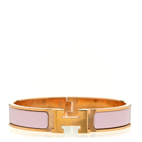 Enamel Narrow Clic Clac H Bracelet GM Rose Dragee | FASHIONPHILE (US)