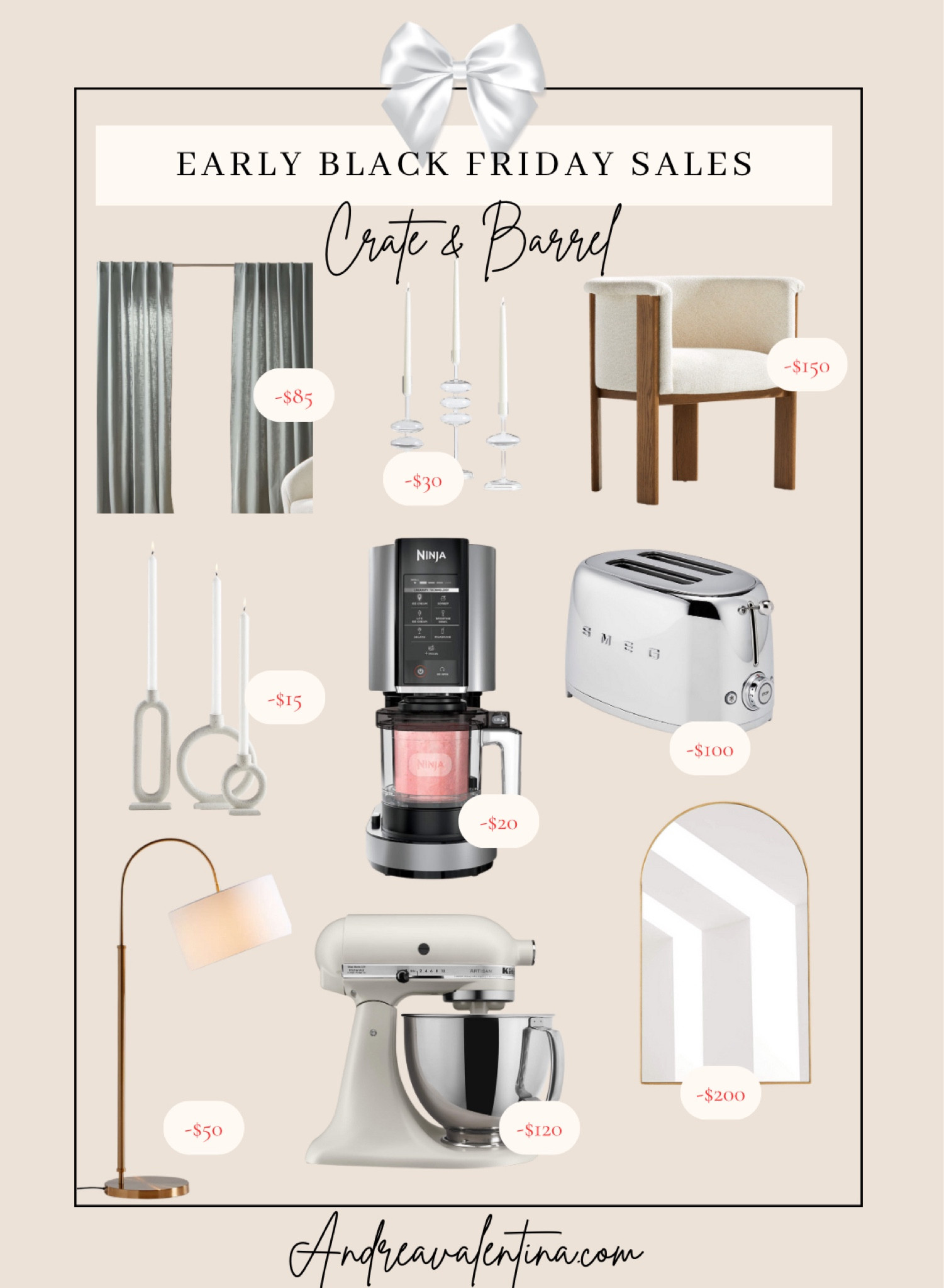 Some of the best early Black Friday sales at Crate & Barrel! SMEG is also $100 off  

#LTKFindsUnder50 #LTKSaleAlert #LTKCyberWeek