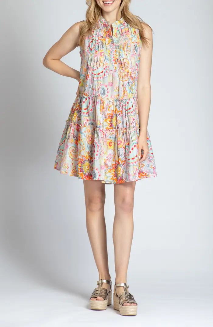 APNY Print Pintuck Sleeveless Babydoll Dress | Nordstrom | Nordstrom