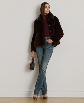 Lauren Ralph Lauren Women's Buttoned Faux-Fur Jacket - Macy's | Macy's