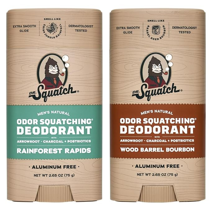Dr. Squatch Natural Deodorant for Men - Odor-Squatching Aluminum Free - Rainforest Rapids & Wood ... | Amazon (US)