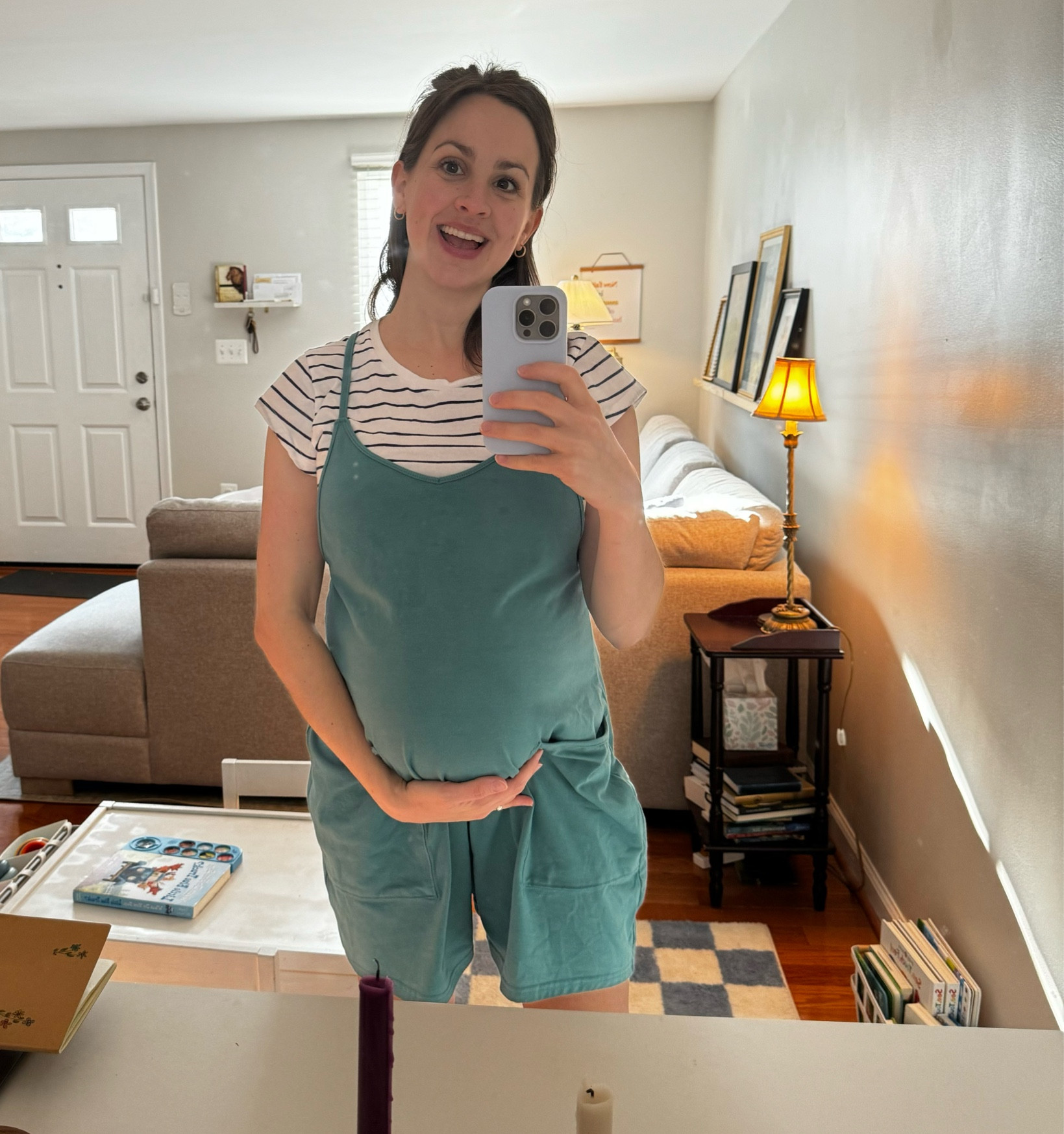 This Amazon jumpsuit has gotten me through the summer. Not maternity & got my normal size 🫶🏼

Color is cyan

#LTKFindsUnder50 #LTKBump